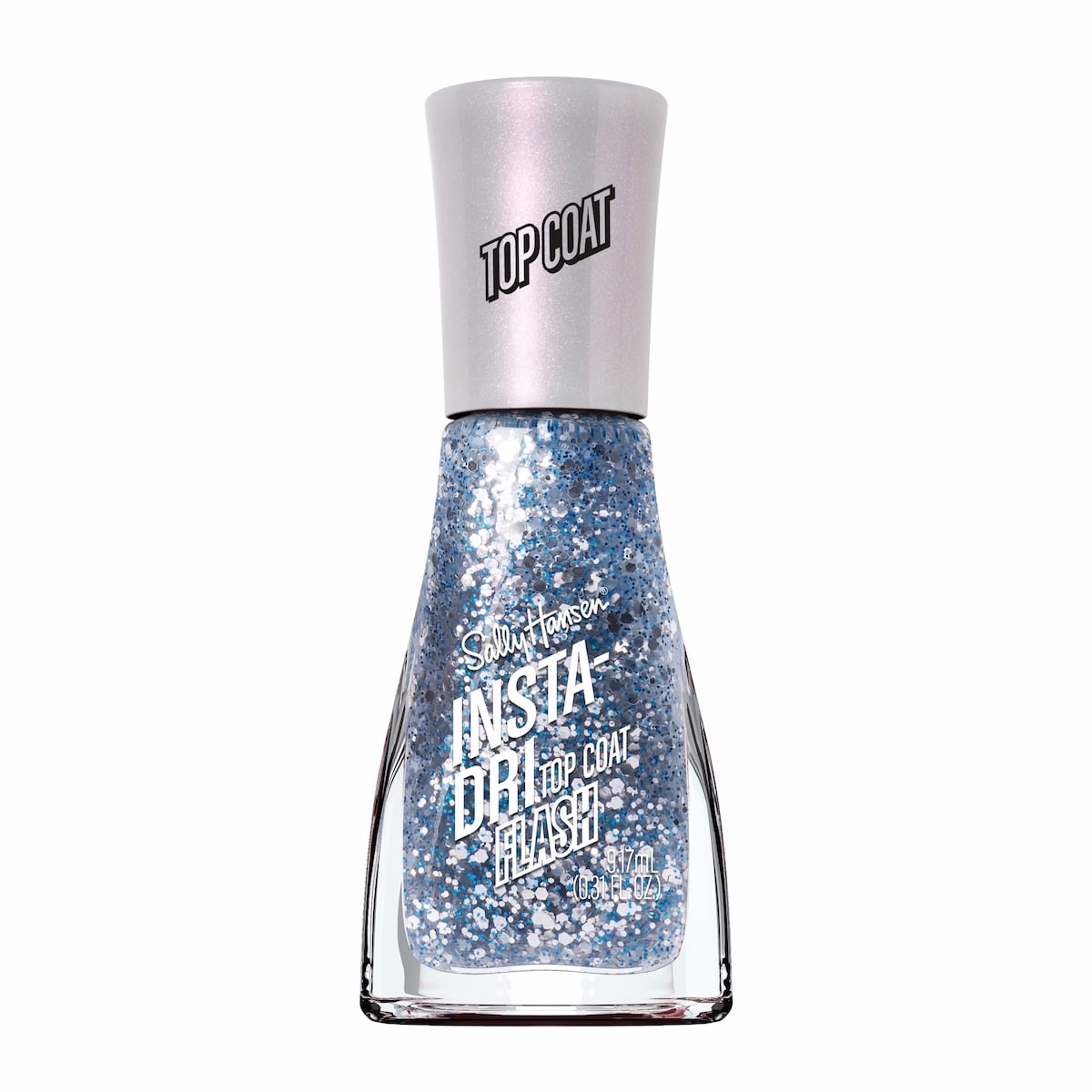 Insta-Dri® Nail Polish, Top Coat Shimmery finish. Transform any shade in 1 stroke. Dries in 60 seconds