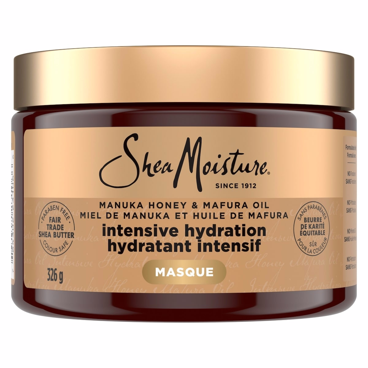 Intensive Hydration Hair Masque hair treatment for dry, damaged hair Manuka Honey & Mafura Oil deep conditioning treatment with fig extract 326 g