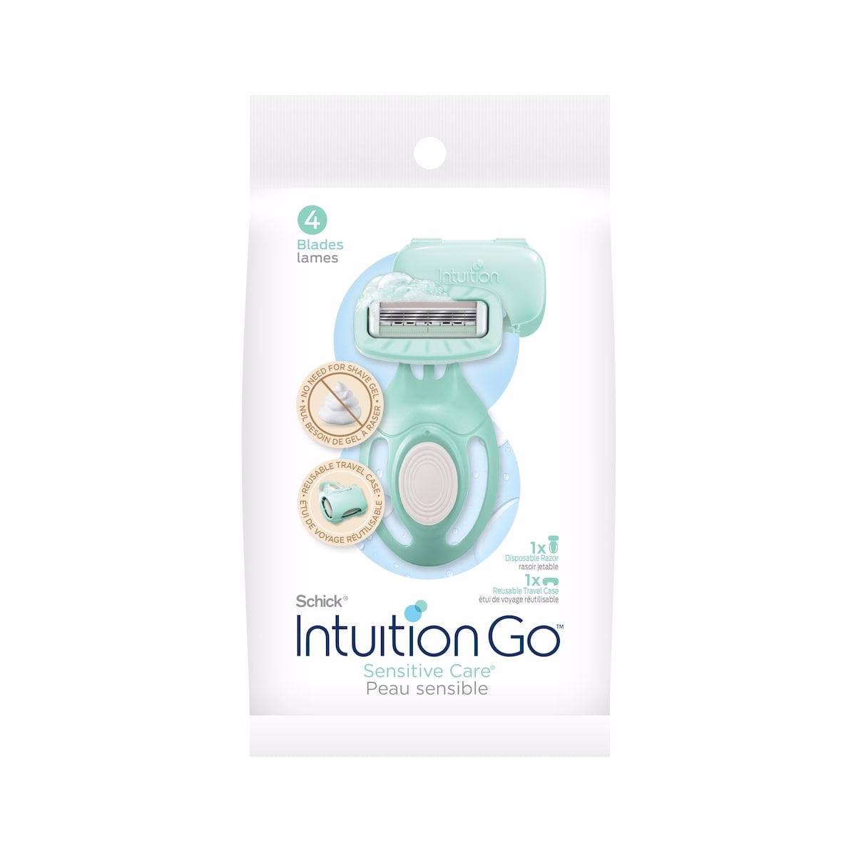 Intuition Go Sensitive Care Disposable Razor w/Travel Case