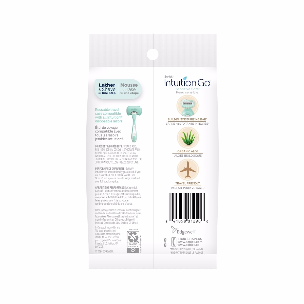 Intuition Go Sensitive Care Disposable Razor w/Travel Case