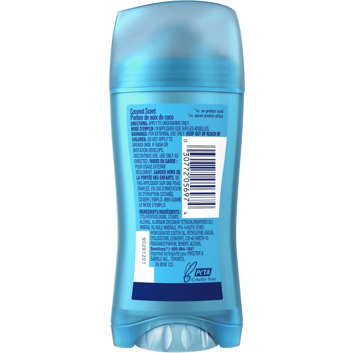 Invisible Solid Antiperspirant and Deodorant, Coconut Scent Invisible Solid Antiperspirant and Deodorant, Coconut Scent