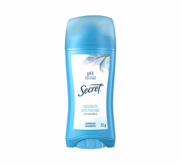 Invisible Solid Antiperspirant & Deodorant Unscented, 73 g - 24-Hour Sweat Protection by Secret