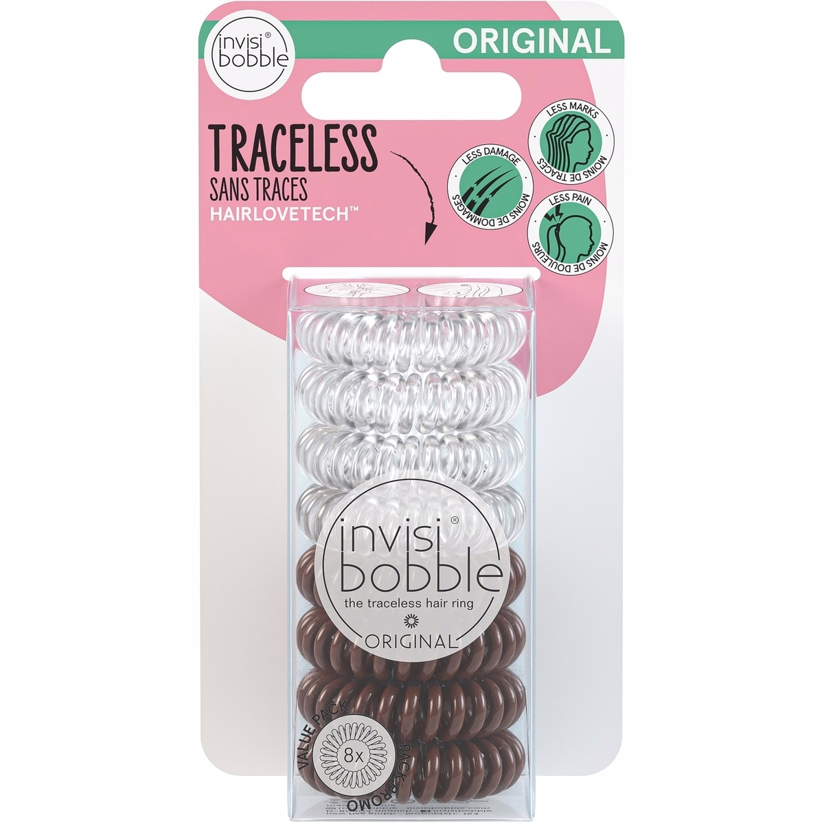INVISIBOBBLE ORIGINAL 8 pcs clear / Brown