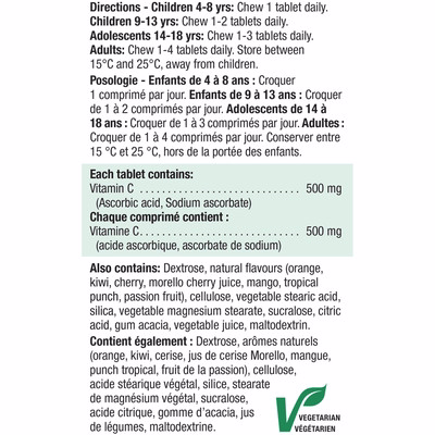 Jamieson Chewable Vitamin C 500 Mg - Mixed 3 Flavours Value Pack 330.0 Count
