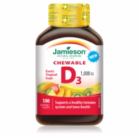 Jamieson Chewable Vitamin D3 1000IU Exotic Tropical Fruit 100 Tablets
