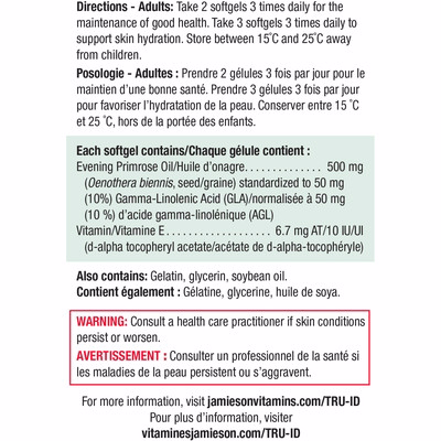 Jamieson Evening Primrose Oil Softgels, 500 Mg 180.0 Count