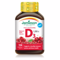 Jamieson Fast Dissolving Vitamin D3 1000IU Natural Wild Cherry - 150 Sublingual Tablets