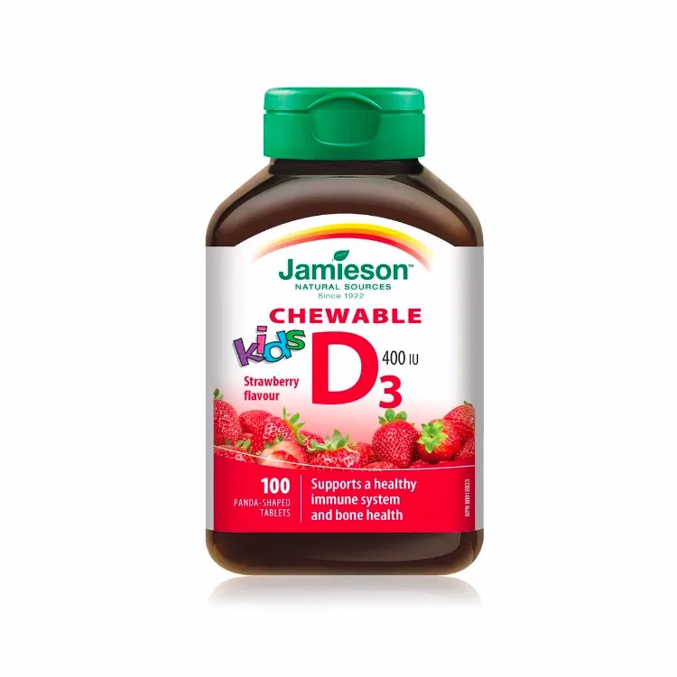 Jamieson Kids Chewable Vitamin D3 400 Iu Strawberry - 100 Tablets