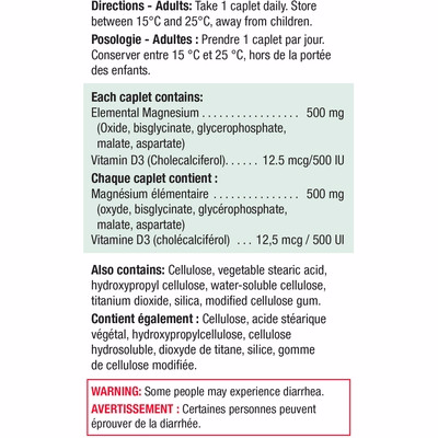 Jamieson Laboratories Jamieson Magnesium 500 Mg + D3 500 Iu
