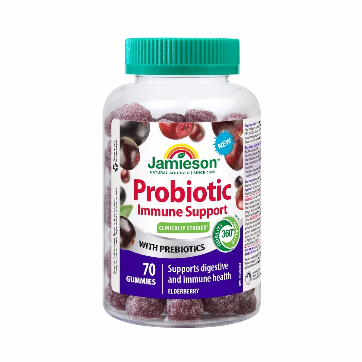 Jamieson Probiotic Immune Gummies Elderberry Flavour, 70 Count