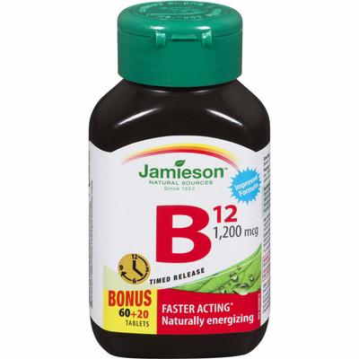 Jamieson 維生素 B12 1,200 Mcg 控時釋放錠 80.0 顆