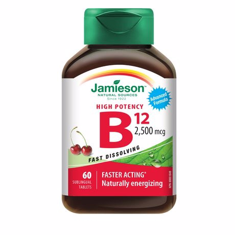 Jamieson Vitamin B12 Fast-Dissolving Tablets 2500mcg 60 Tb Jamieson Vitamin B12 Fast-Dissolving Tablets 2500mcg 60 Tb