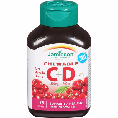 Jamieson Vitamin C & D Chewable Tablets Jamieson Vitamin C & D Chewable Tablets