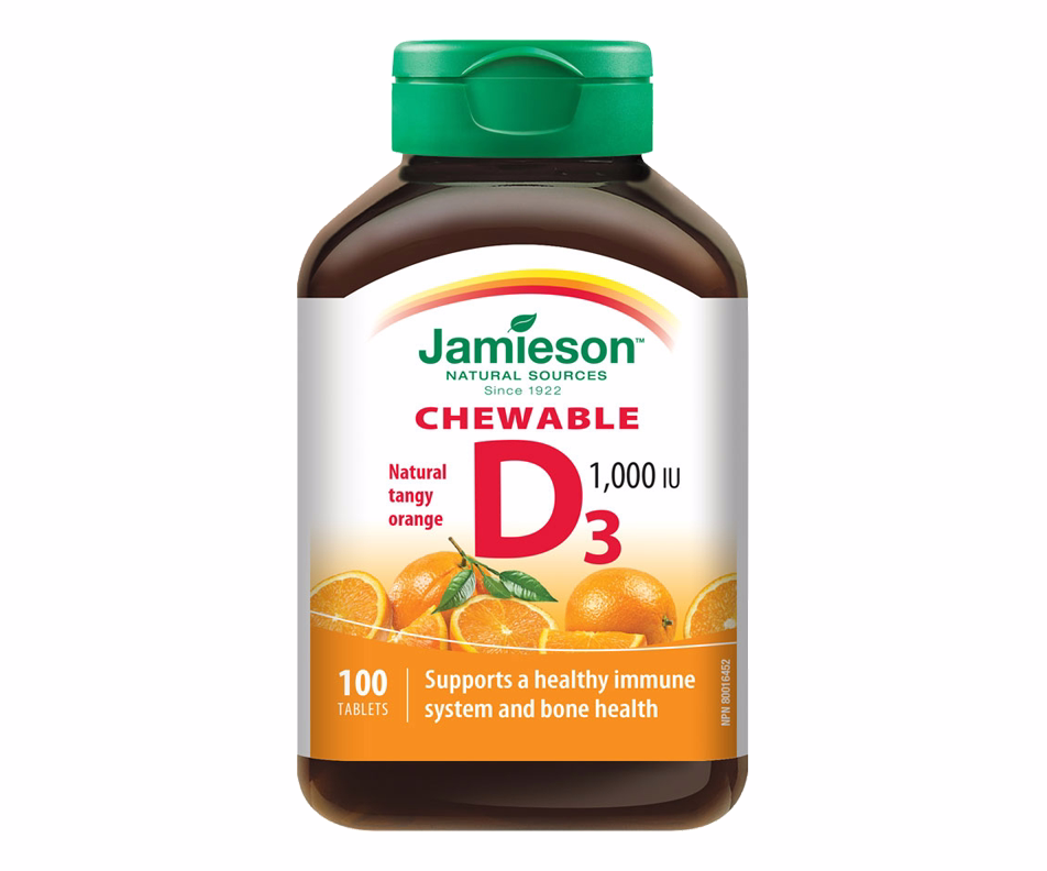Jamieson Vitamin D 1000 IU Chewable Orange 100TB