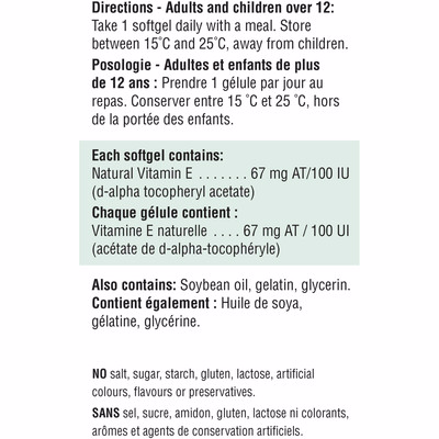 Jamieson Vitamin E 100 Iu/67 Mg At 100.0 Count
