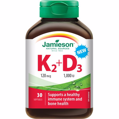 Jamieson Vitamin K+d 120mcg/1000iu