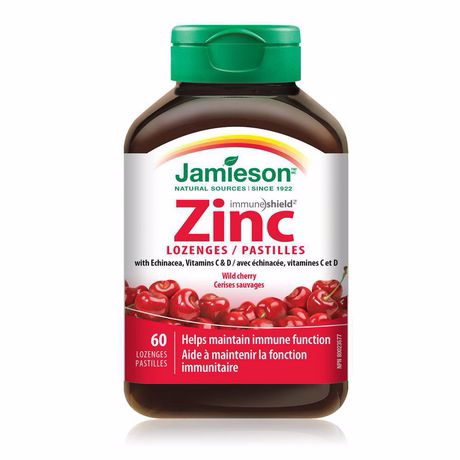 Jamieson Zinc Lozenges With Echinacea Vitamins C & D 60 Lozenges
