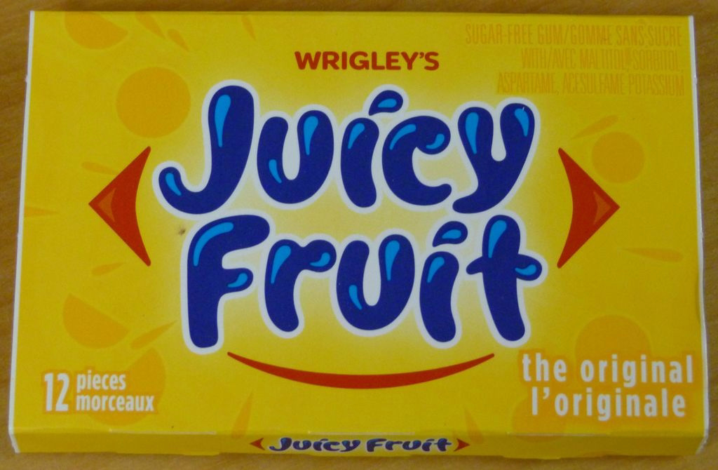Juicy Fruit Sugar Free Yellow Gum 12piece