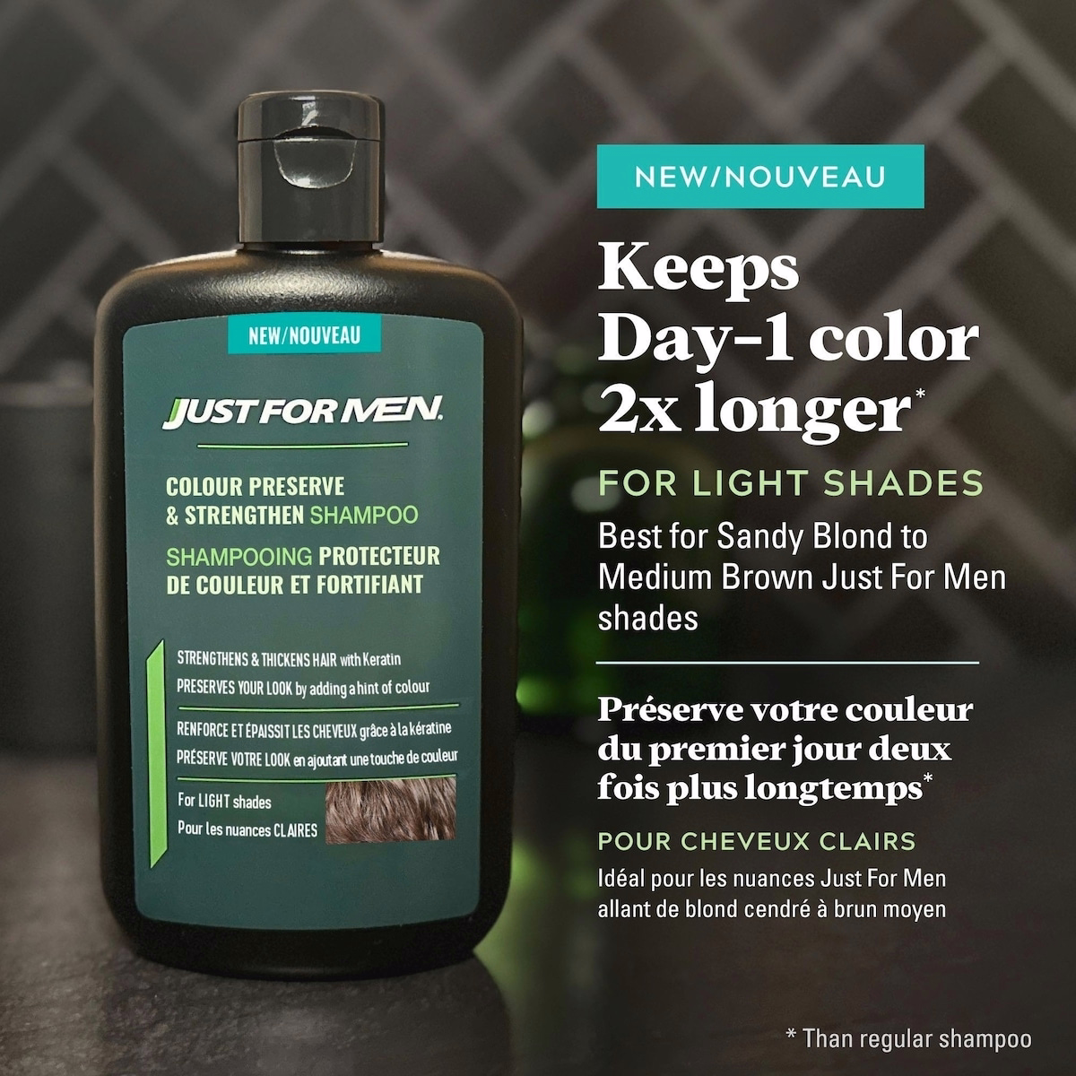 Just for Men Colour Preserve and Strengthen Shampoo for Light Shades