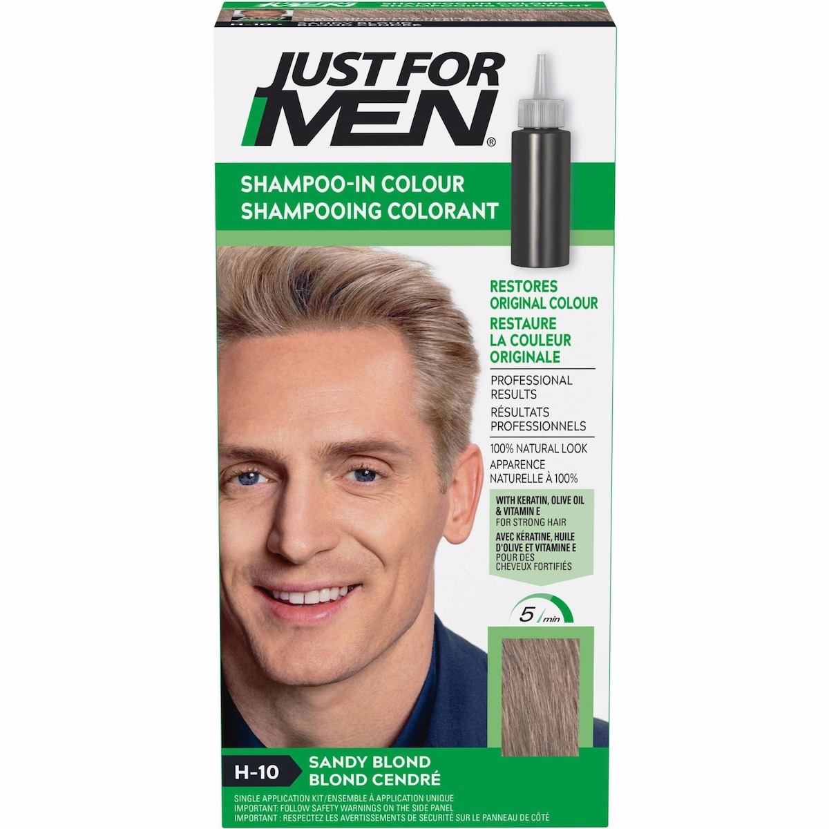 Just For Men Shampoo-In Color, Hair Coloring for Men - Sandy Blond, H-10