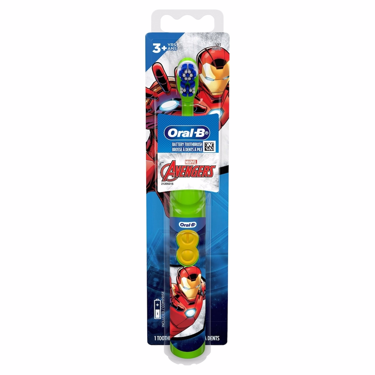 Kid's Battery Toothbrush featuring Marvel's Avengers, Soft Bristles, for Kids 3+