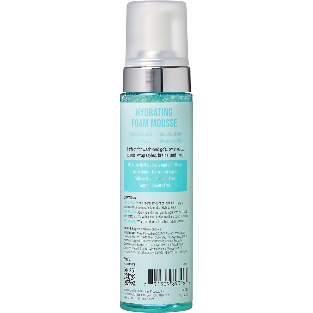 KISS Colors & Care Flex Styling & Hold Moisture Boosting Foam Mousse - 8.5 oz KISS Colors & Care Flex Styling & Hold Moisture Boosting Foam Mousse - 8.5 oz