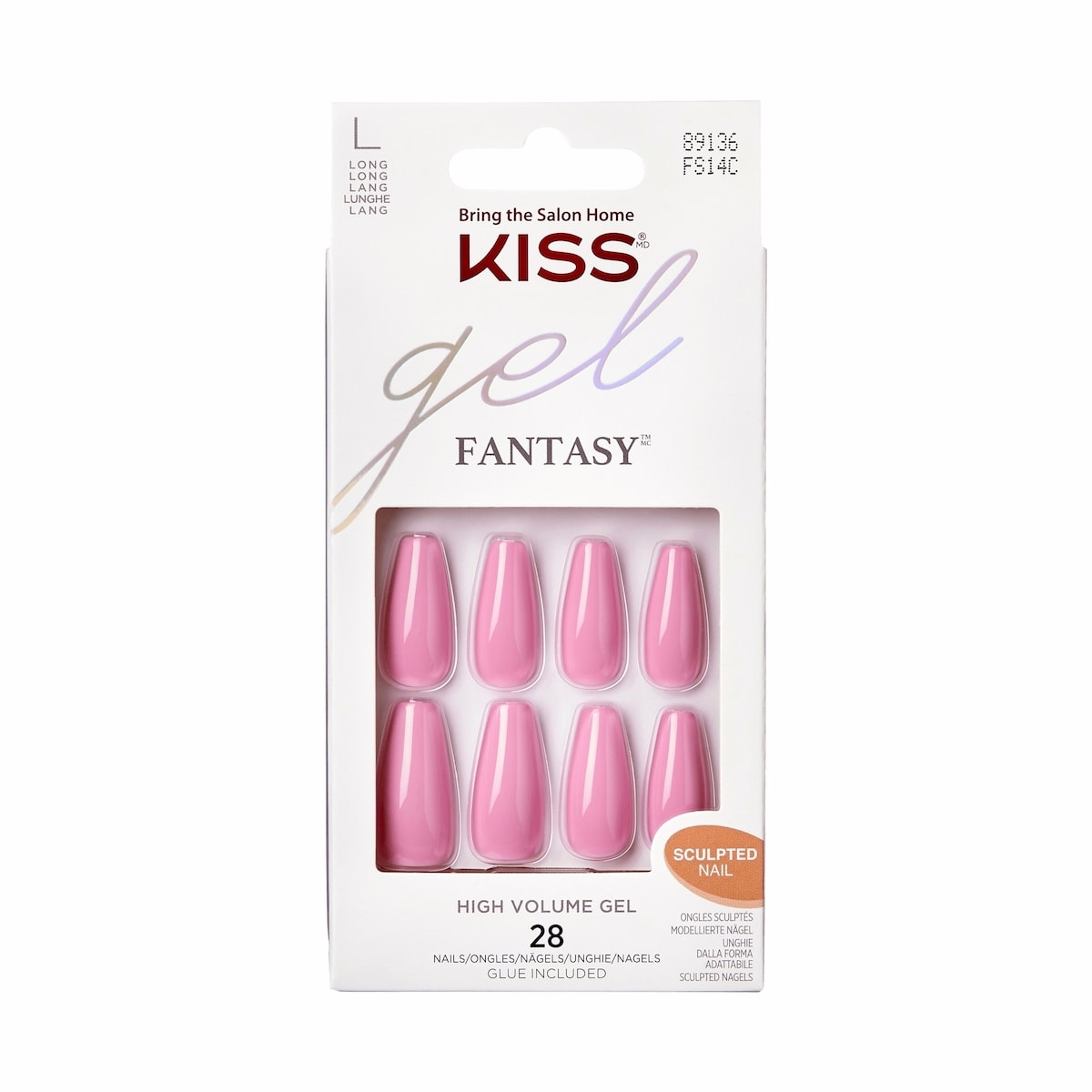 Kiss Gel Fantasy - Countless Times - Fake Nails, 28 Count, Long