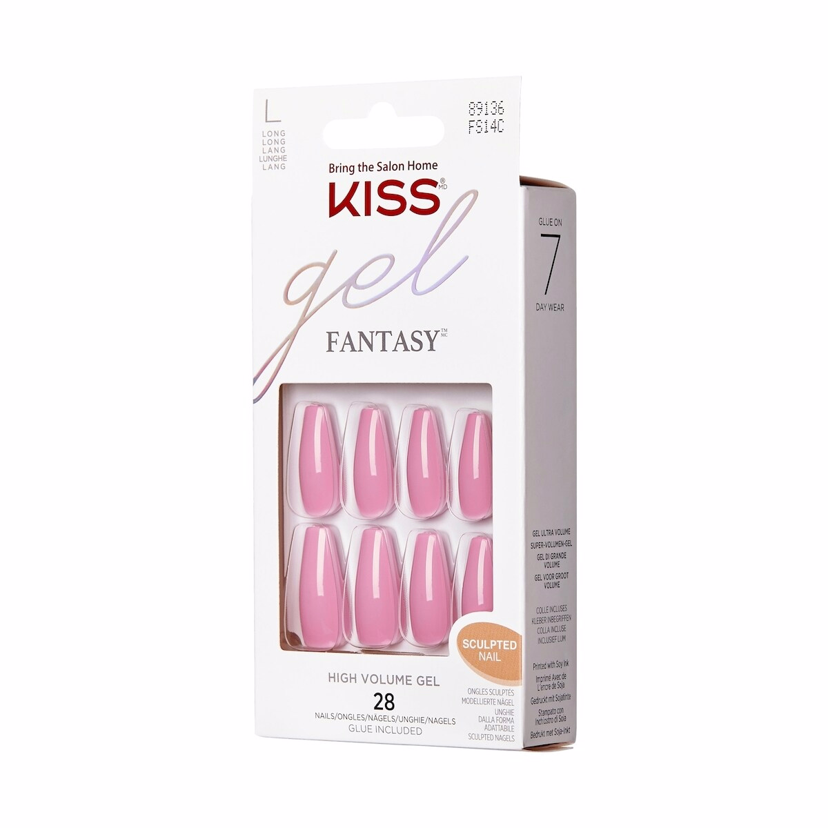 Kiss Gel Fantasy - Countless Times - Fake Nails, 28 Count, Long