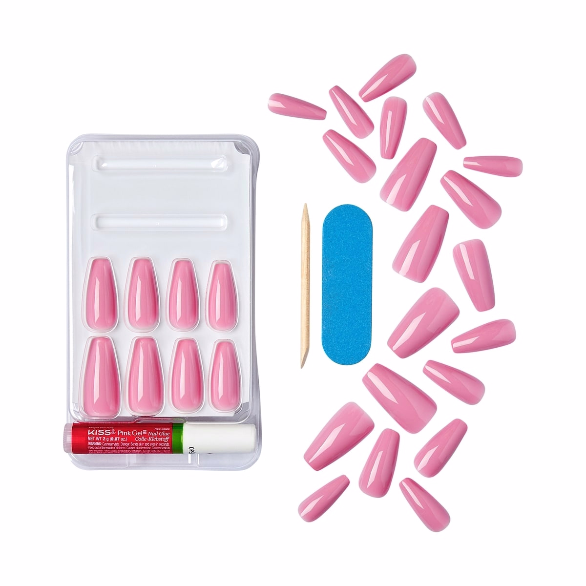 Kiss Gel Fantasy - Countless Times - Fake Nails, 28 Count, Long Kiss Gel Fantasy - Countless Times - Fake Nails, 28 Count, Long
