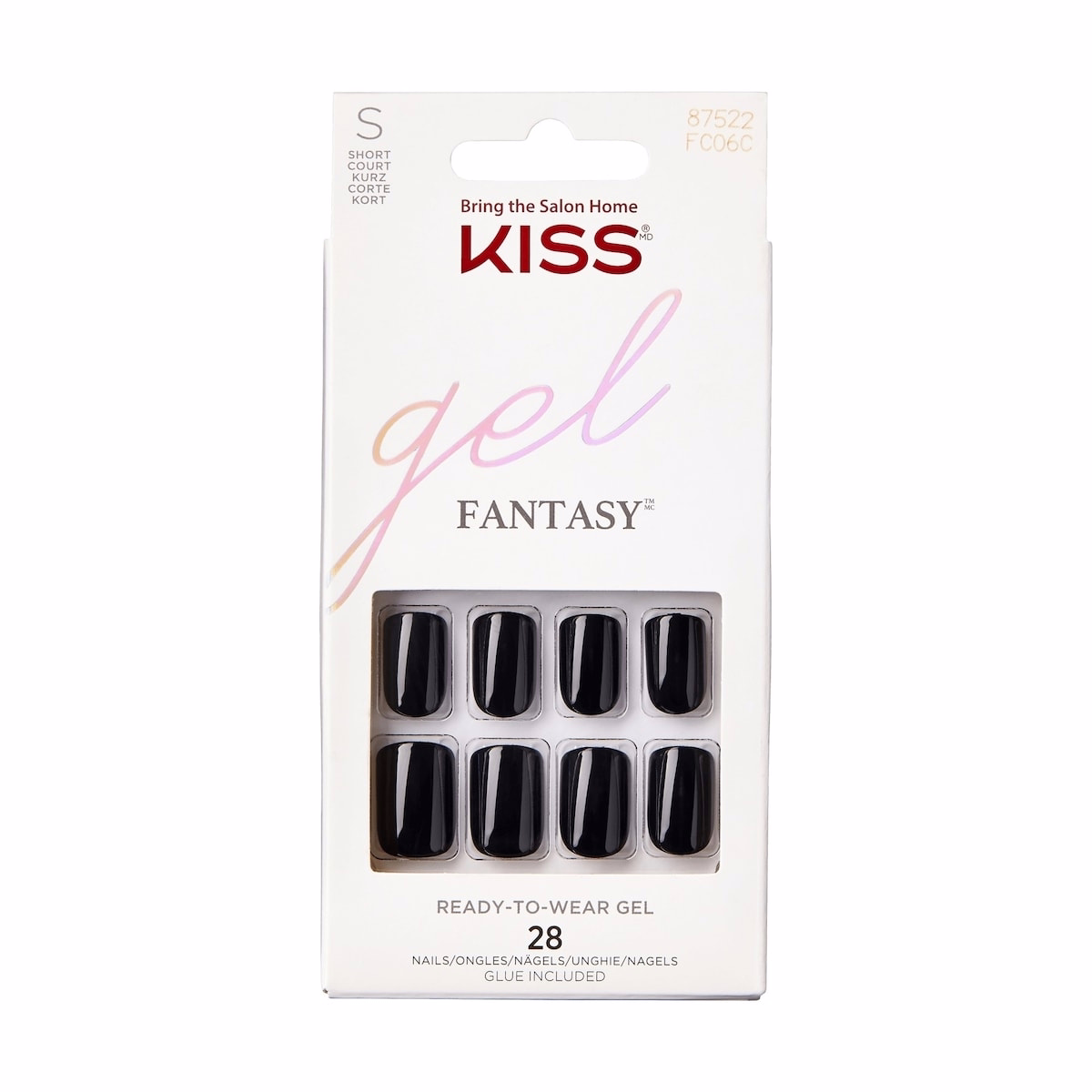 Kiss Gel Fantasy - No Regret - Fake Nails, 28 Count, Short