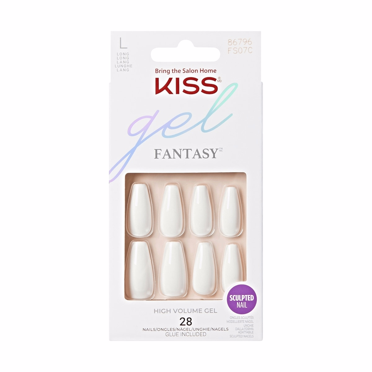 Kiss Gel Fantasy - True Color - Fake Nails, 28 Count, Long