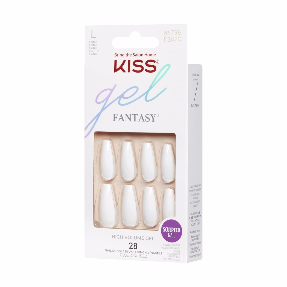 Kiss Gel Fantasy - True Color - Fake Nails, 28 Count, Long