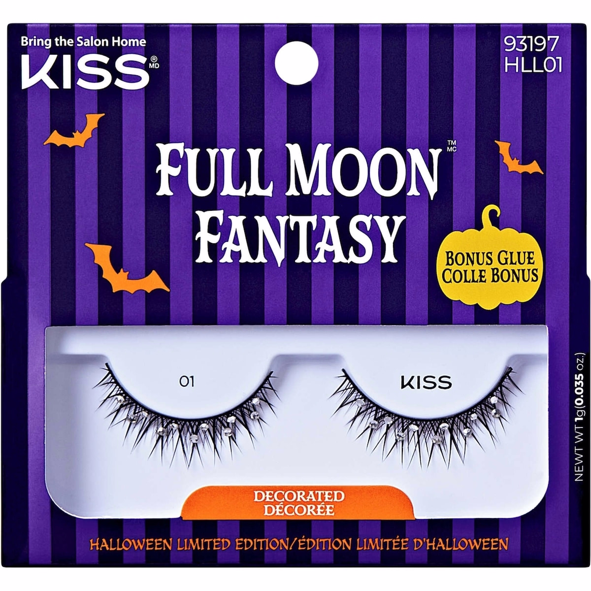 KISS Halloween 'Full Moon Fantasy' False Eyelashes, Style 01 - Decorated