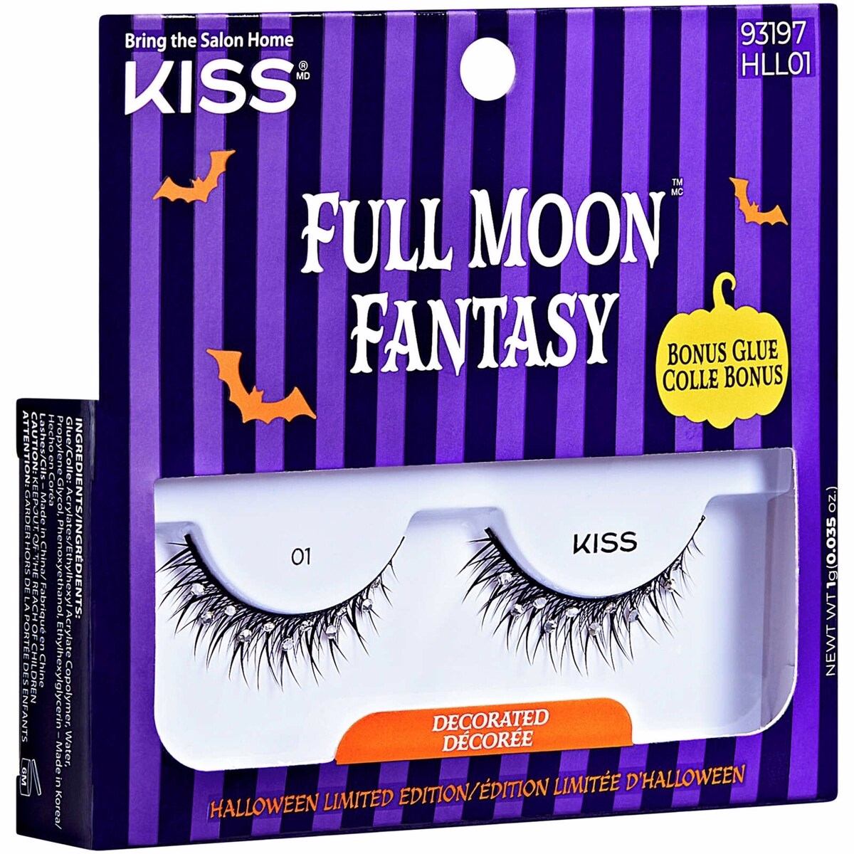 KISS Halloween 'Full Moon Fantasy' False Eyelashes, Style 01 - Decorated