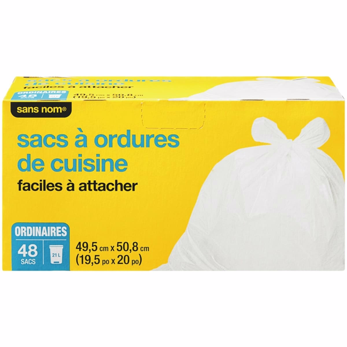 Kitchen Garbage Bags Quick-Tie Regular 49.5 Cm X 50.8 Cm
