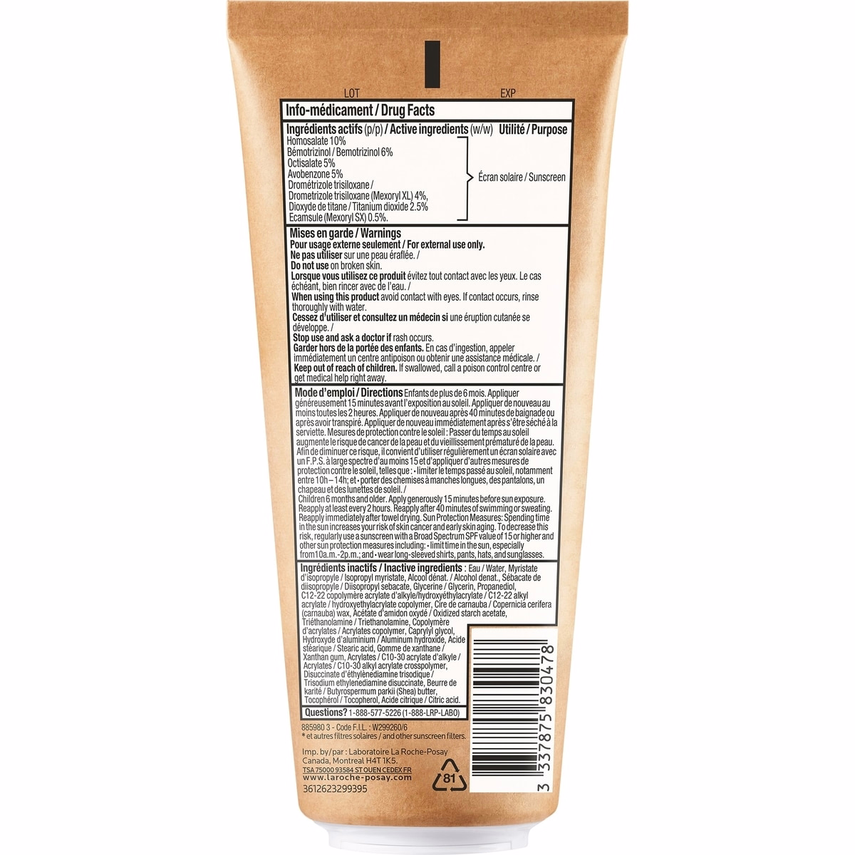 La Roche-Posay Anthelios Dermo-Kids Sunscreen for Kids SPF50+ Eco-Tube Face & Body