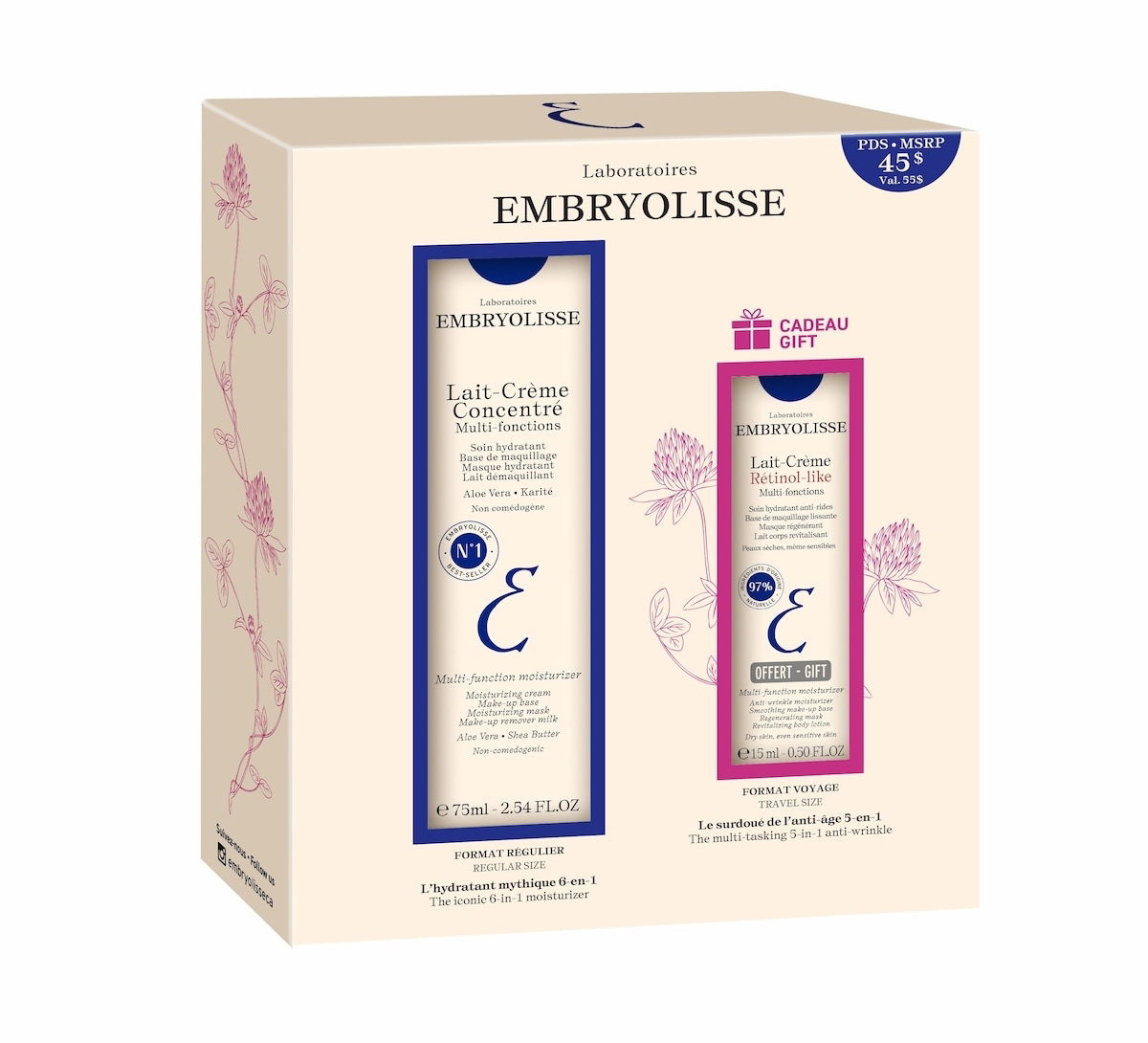Lait-Crème Concentré 75ml & Lait-Crème Retinol-Like 15ml Set