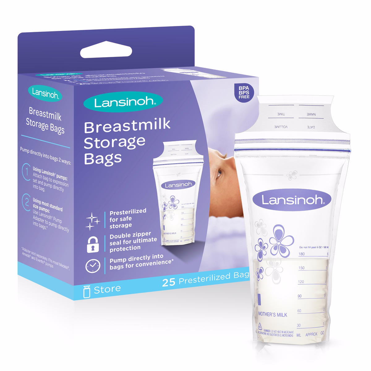 Lansinoh Breastmilk Storage Bags - 25.0 Ea