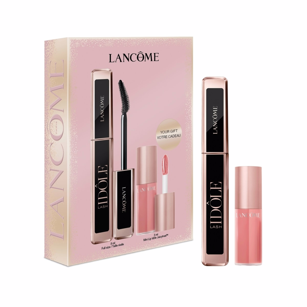 Coffret Lash Idôle Mascara et Lip Idôle Juicytreat Oil-In-Gloss Holiday