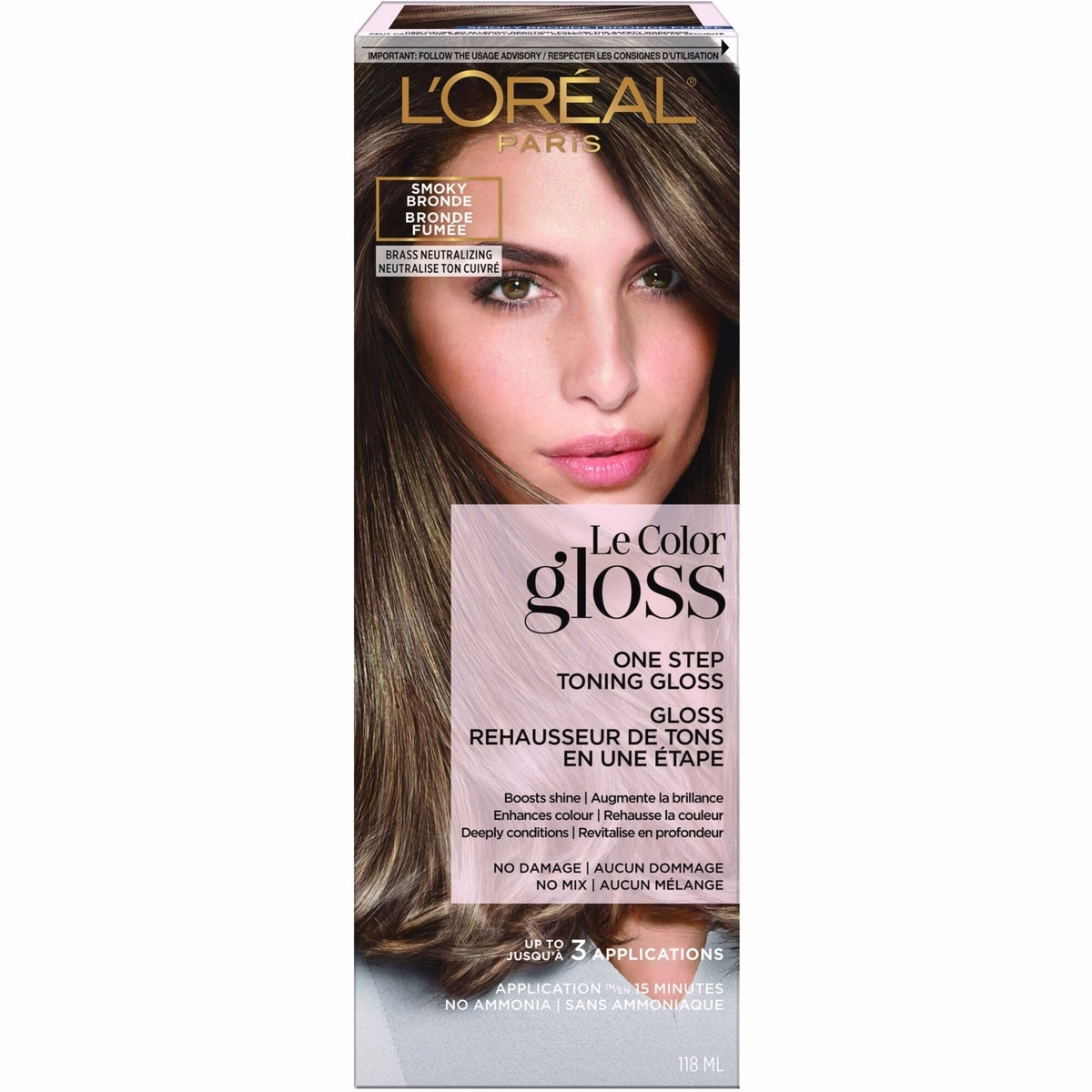 Le Color Gloss, Smoky Bronde Blonde Brown Hair Dye, One Step Toning Gloss, Hair Color for Women, For All Hair Types & Textures