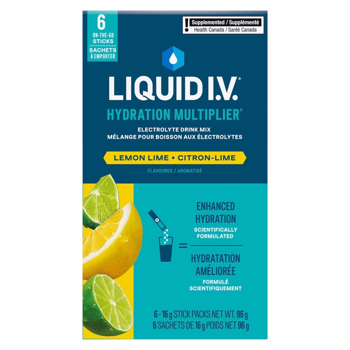Liquid IV Electrolyte Drink Mix Lemon Lime 6 CT