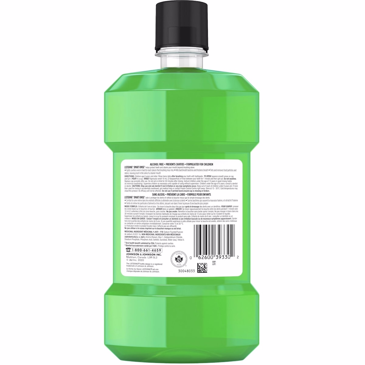 Listerine Smart Rinse お子様用マウスウォッシュ ミント アルコールフリー 500mL Listerine Smart Rinse お子様用マウスウォッシュ ミント アルコールフリー 500mL