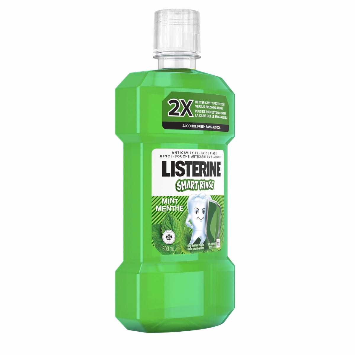 Listerine Smart Rinse お子様用マウスウォッシュ ミント アルコールフリー 500mL Listerine Smart Rinse お子様用マウスウォッシュ ミント アルコールフリー 500mL
