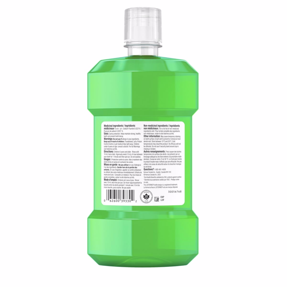 Listerine Smart Rinse お子様用マウスウォッシュ ミント アルコールフリー 500mL Listerine Smart Rinse お子様用マウスウォッシュ ミント アルコールフリー 500mL