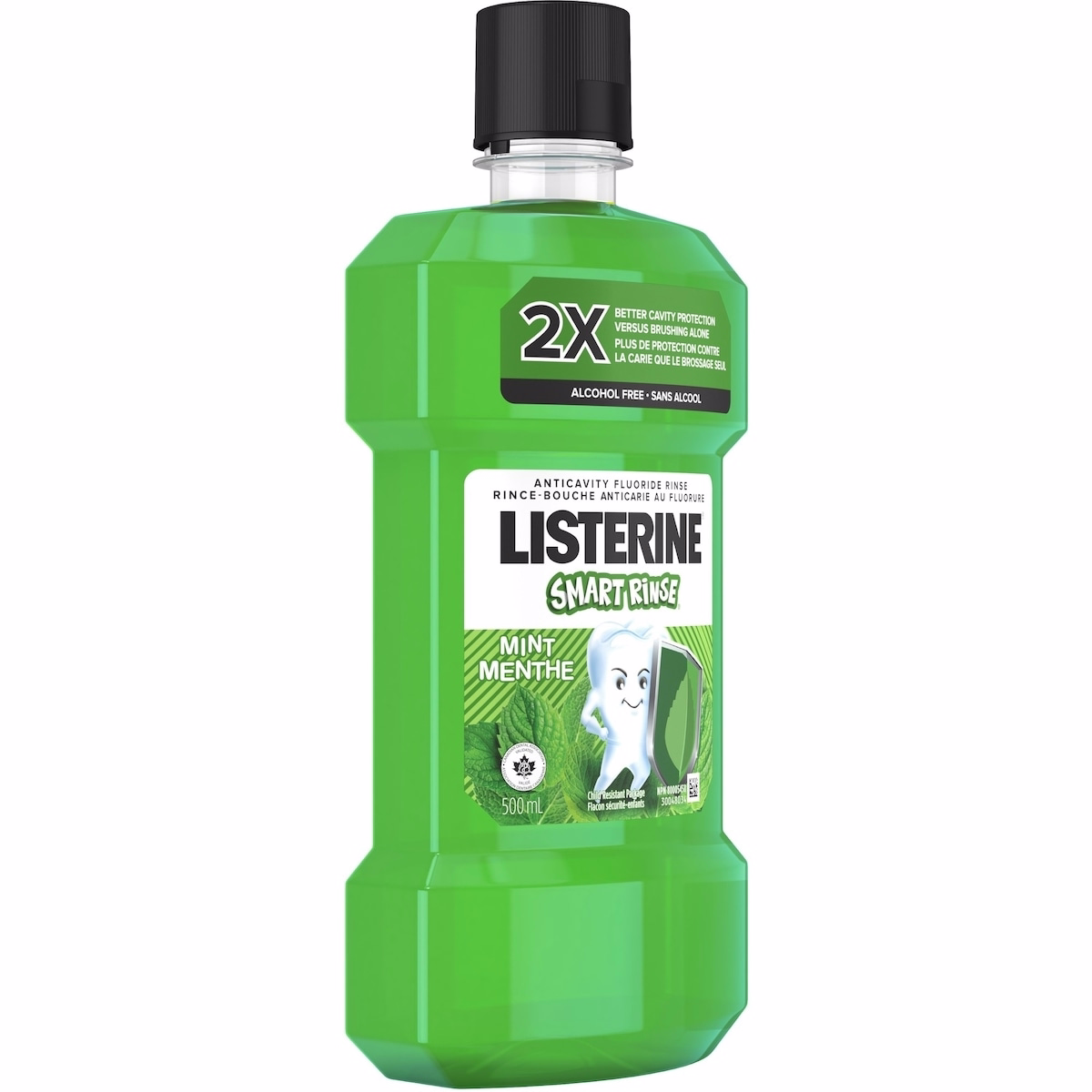 Listerine Smart Rinse お子様用マウスウォッシュ ミント アルコールフリー 500mL Listerine Smart Rinse お子様用マウスウォッシュ ミント アルコールフリー 500mL
