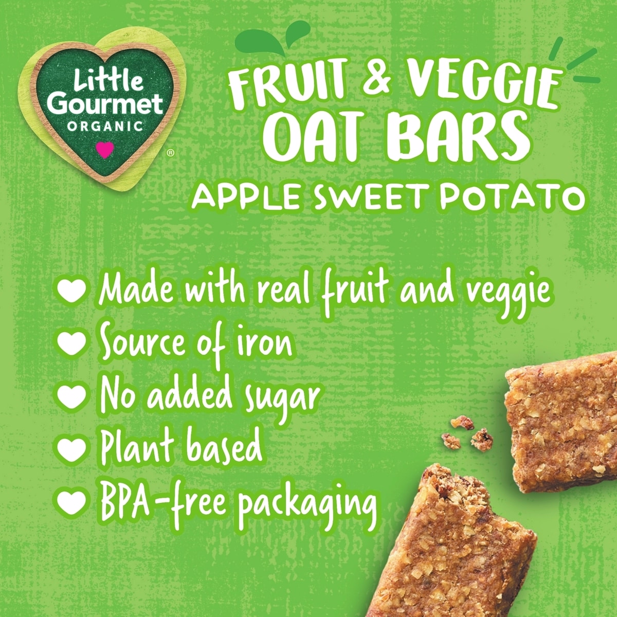 Little Gourmet Organic Fruit & Veggie Oat Bars Apple Sweet Potato Toddler Snack Little Gourmet Organic Fruit & Veggie Oat Bars Apple Sweet Potato Toddler Snack