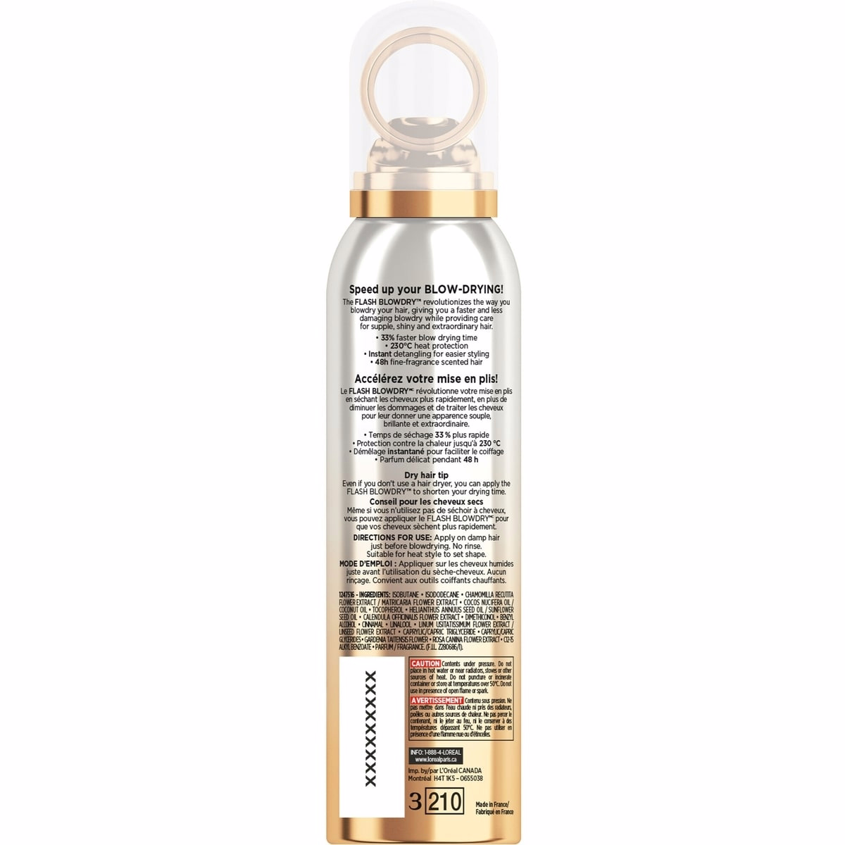 L'Oreal Paris Extraordinary Oil Flash BlowDry Leave-In Mist, With Precious Oils, heat protection, For Dry hair