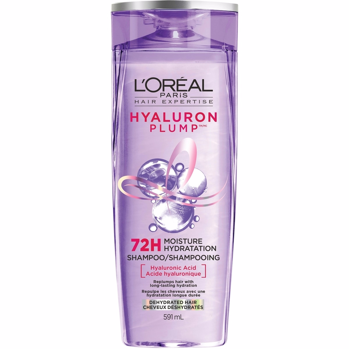 L'Oreal Paris 髮護專家 玻尿酸豐盈 洗髮精，適用於乾性髮質，增添水分，提升髮絲水分，591 mL