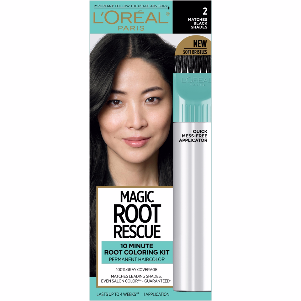 L'oreal Paris Magic Root Rescue 10 Minute Root Hair Coloring Kit, 2 Black, 1 Kit