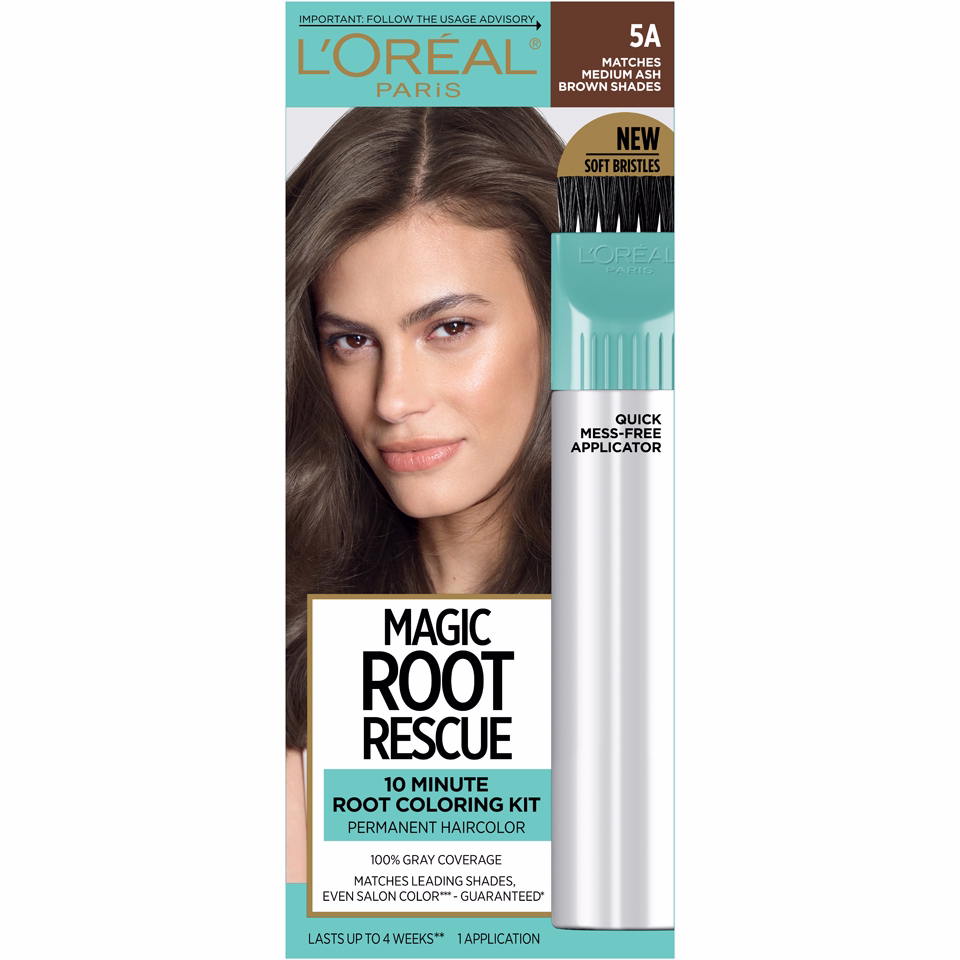 L'oreal Paris Magic Root Rescue 10 Minute Root Hair Coloring Kit, 5a Medium Ash Brown, 1 Kit